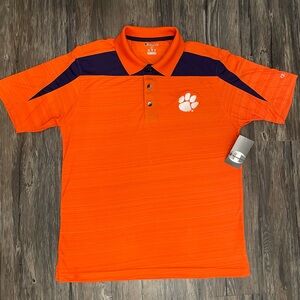 Champion Clemson Tigers Orange Performance Polo Shirt Size Medium NWT